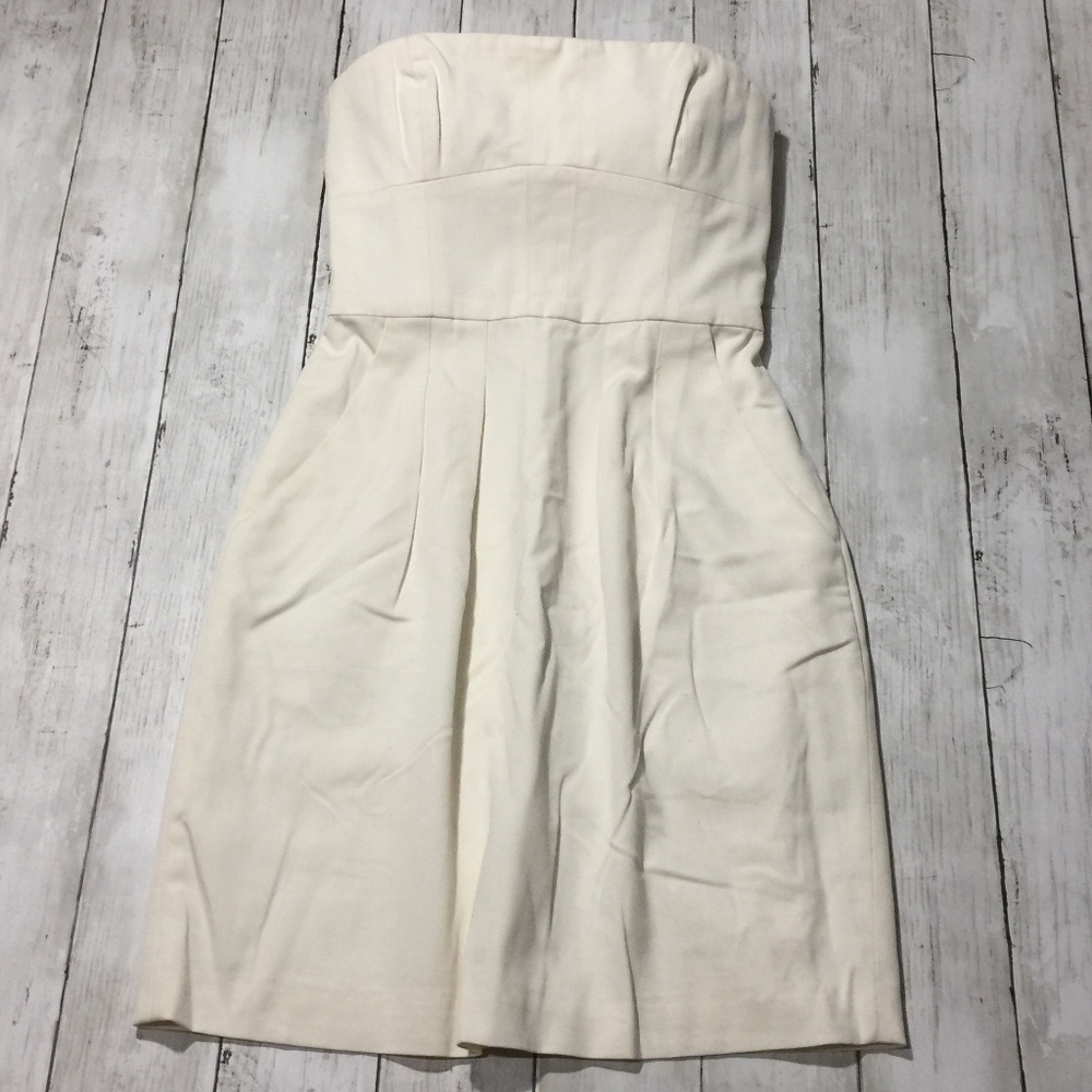 BCBGMaxAzria White Strapless Dress